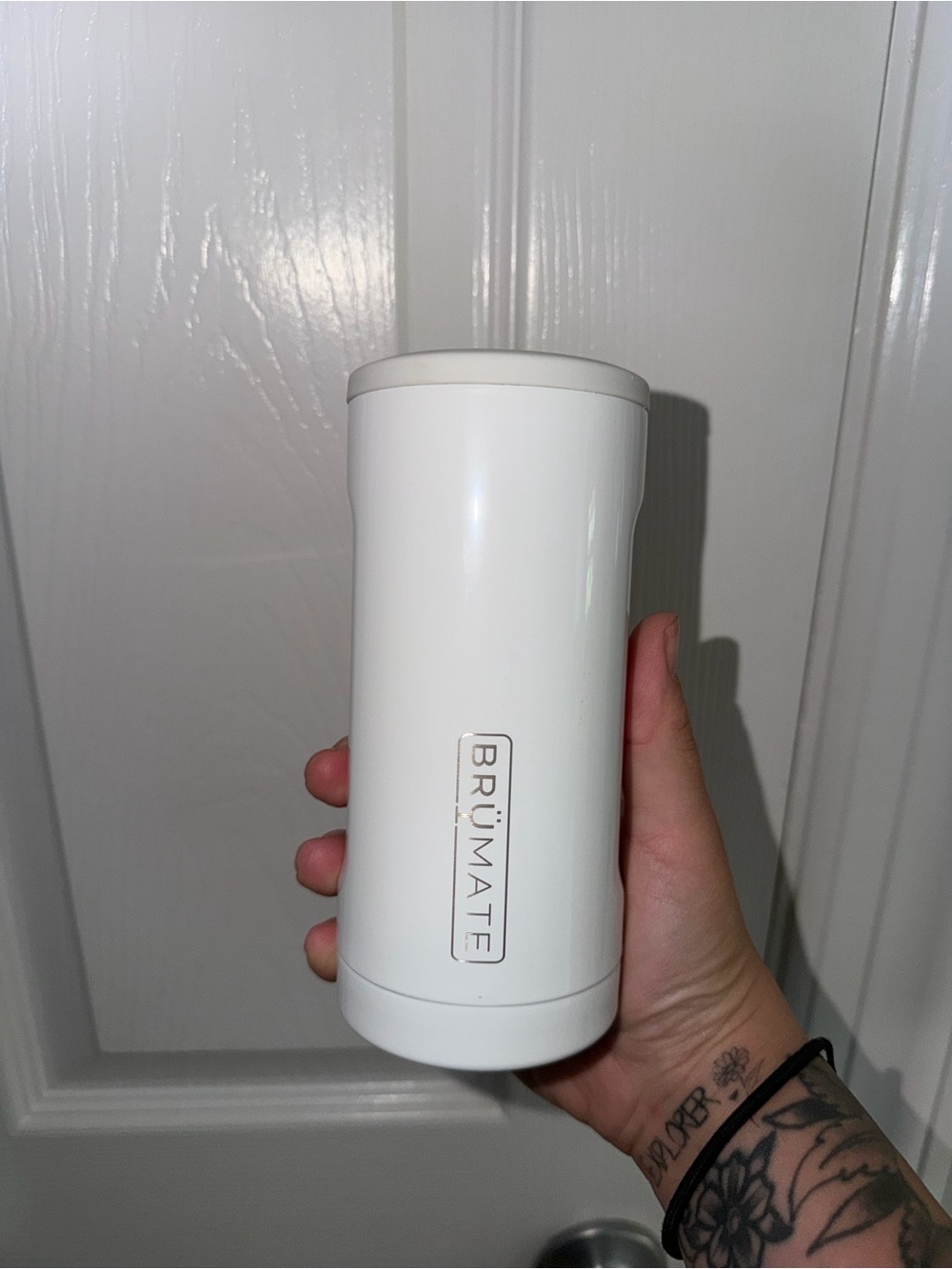 White Insulated Jim Beam BRÜMATE Travel Tumbler - Sleek White